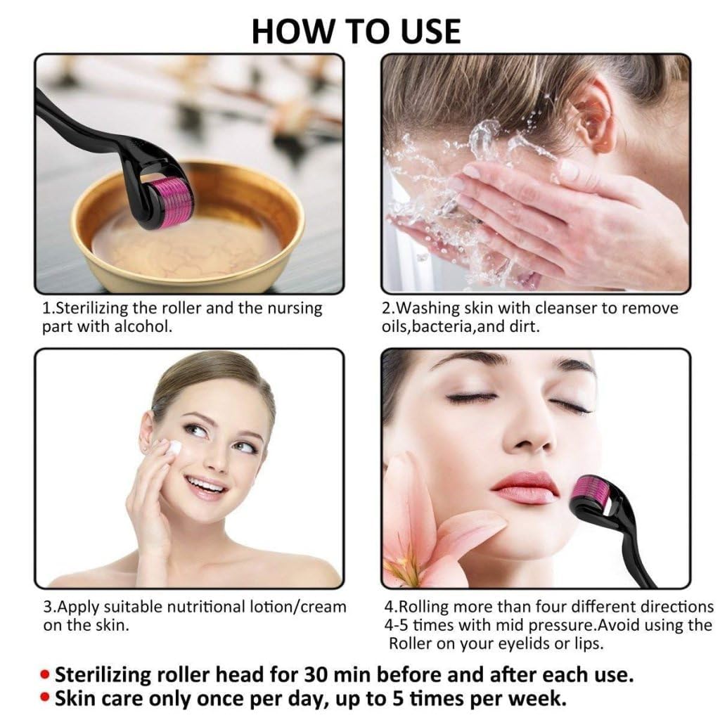 Derma Roller Anti Ageing And Facial Scrubs Polishes Scar Removal Hair Regrowth (0.75mm)