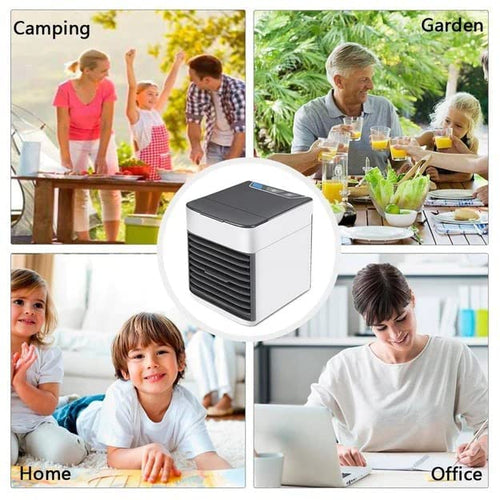 Mini Portable Air Cooler Personal Space Cooler Easy To Fill Water And Mood Led Light And Portable Air Conditioner Device Cool Any Space Like Home Office